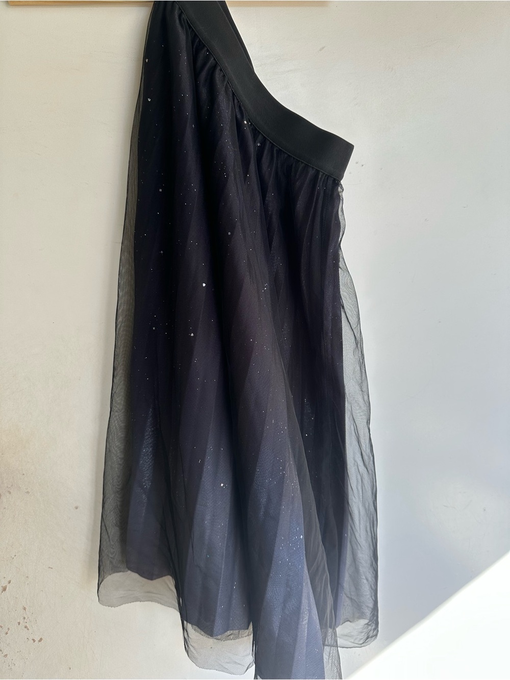 Black Sparkle Tulle Midi Skirt